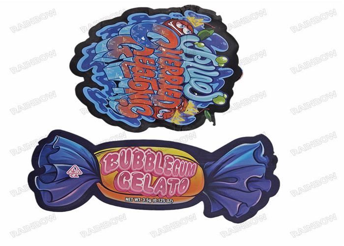 Die Cut Irregular 3.5g Snack Bag Makanan Berbentuk Khusus Ziplock Packaging Mylar Bags