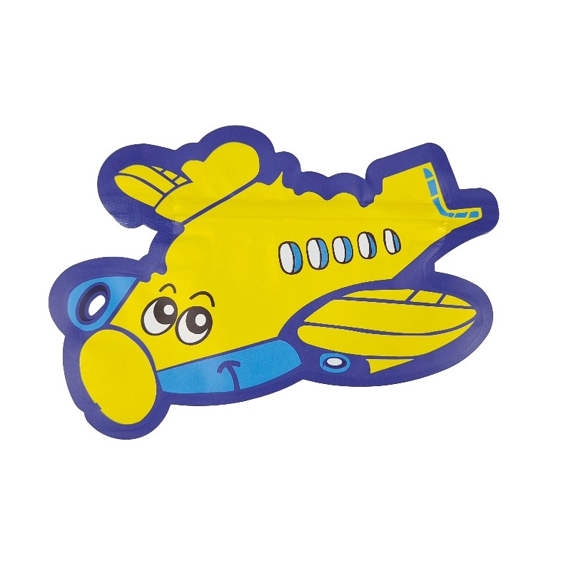 Tas Mylar Die Cut Pencetakan Holografik 3.5g 7g Ziplock Berbentuk Tidak Beraturan Khusus