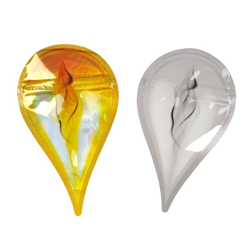 Tas Mylar Ziplock Bukti Bau 3.5g Glossy Die Cut Khusus Berbentuk Untuk Kemasan Makanan