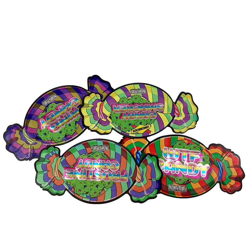 Percetakan Logo Khusus 1/8 OZ Kantong Mylar Tahan Anak 3.5g Makanan Keks Terkunci Lagi kantong keluar Mylar karet