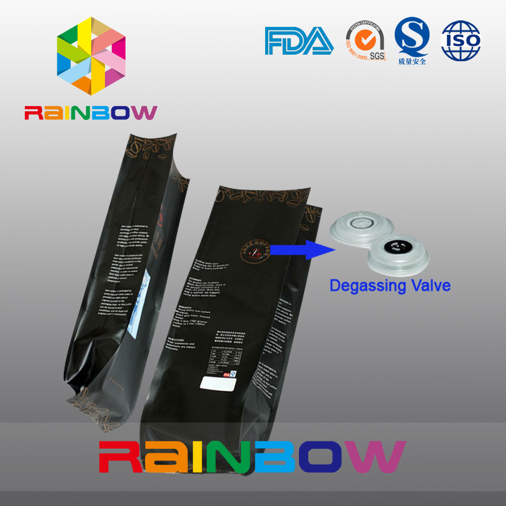 Sisi Tahan Lama Gusset Datar Bawah Teh Kemasan Tas Biji Kopi Kantong Plastik