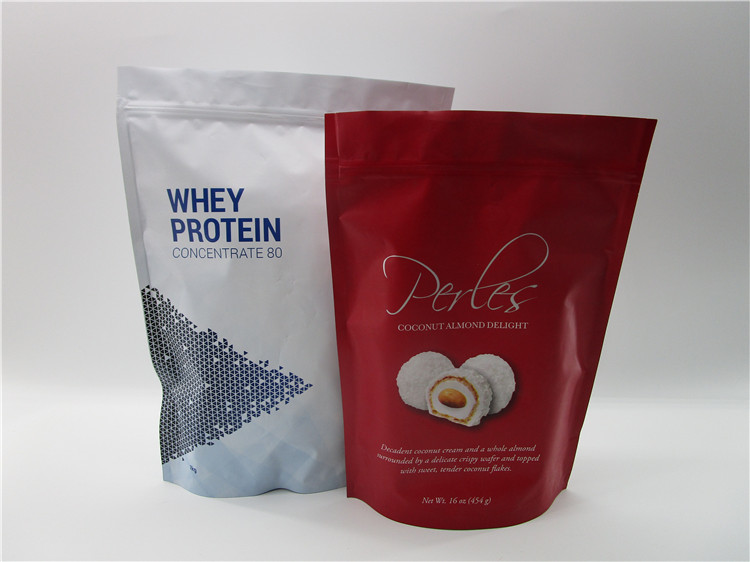 Dapat ditutup kembali food grade 1kg kustom dicetak tas isolat protein whey dengan kunci zip