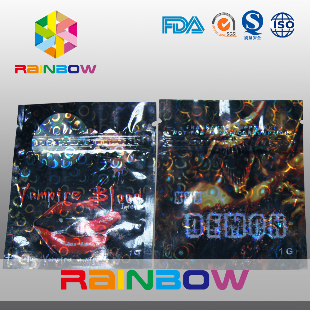 Bahan Laminated Monkey Herbal Incense Mini Ziplock Bags Dengan Notch Air Mata