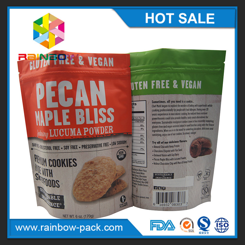 aluminium foil chip tas chip aluminium foil kemasan berdiri ziplock 250g cookies kantong