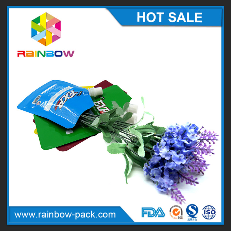 Kantong Plastik yang Dapat Ditutup Ulang Kemasan Cairan Stand Up Spout Pouch Dengan Zipper