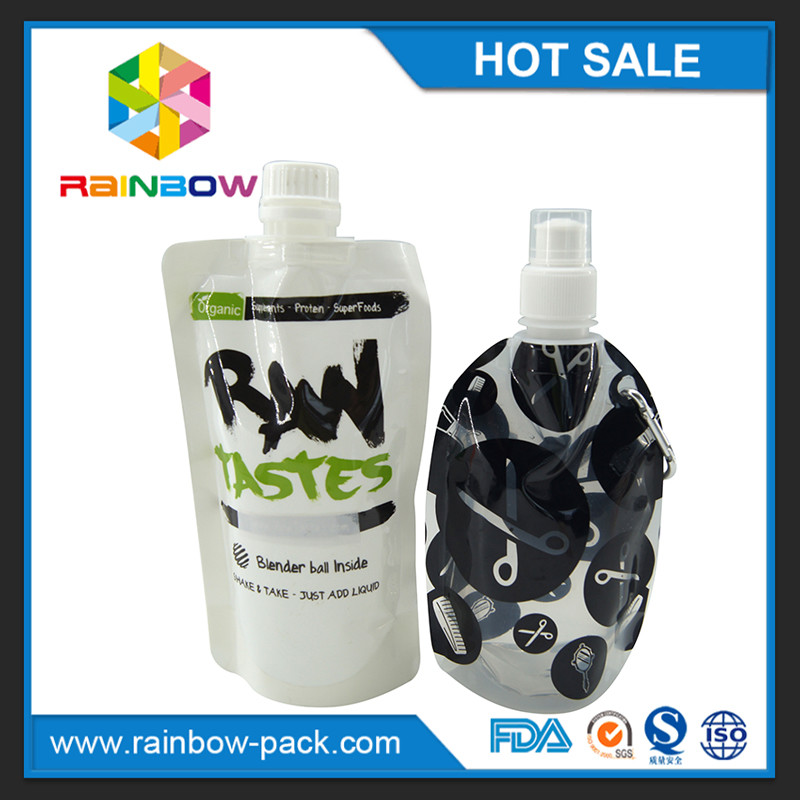 Berdiri makanan bayi Reusable menyemburkan kantong Kemasan dengan ritsleting di atas