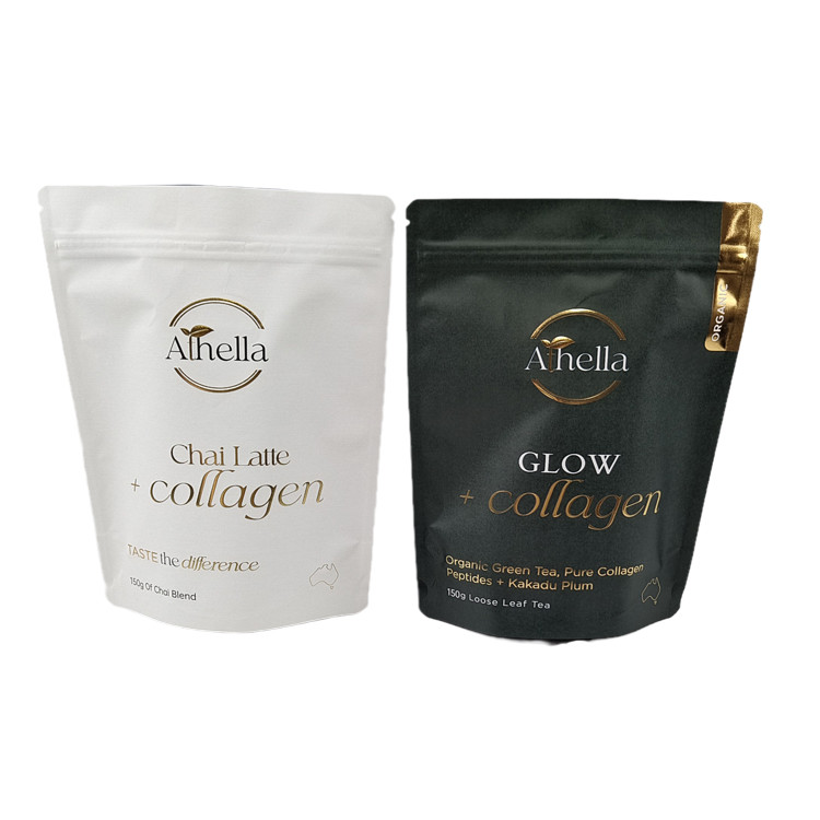 Kantong Kertas Kraft Stand Up dengan Stamping Panas Eco Friendly Proof Bags dengan Logo