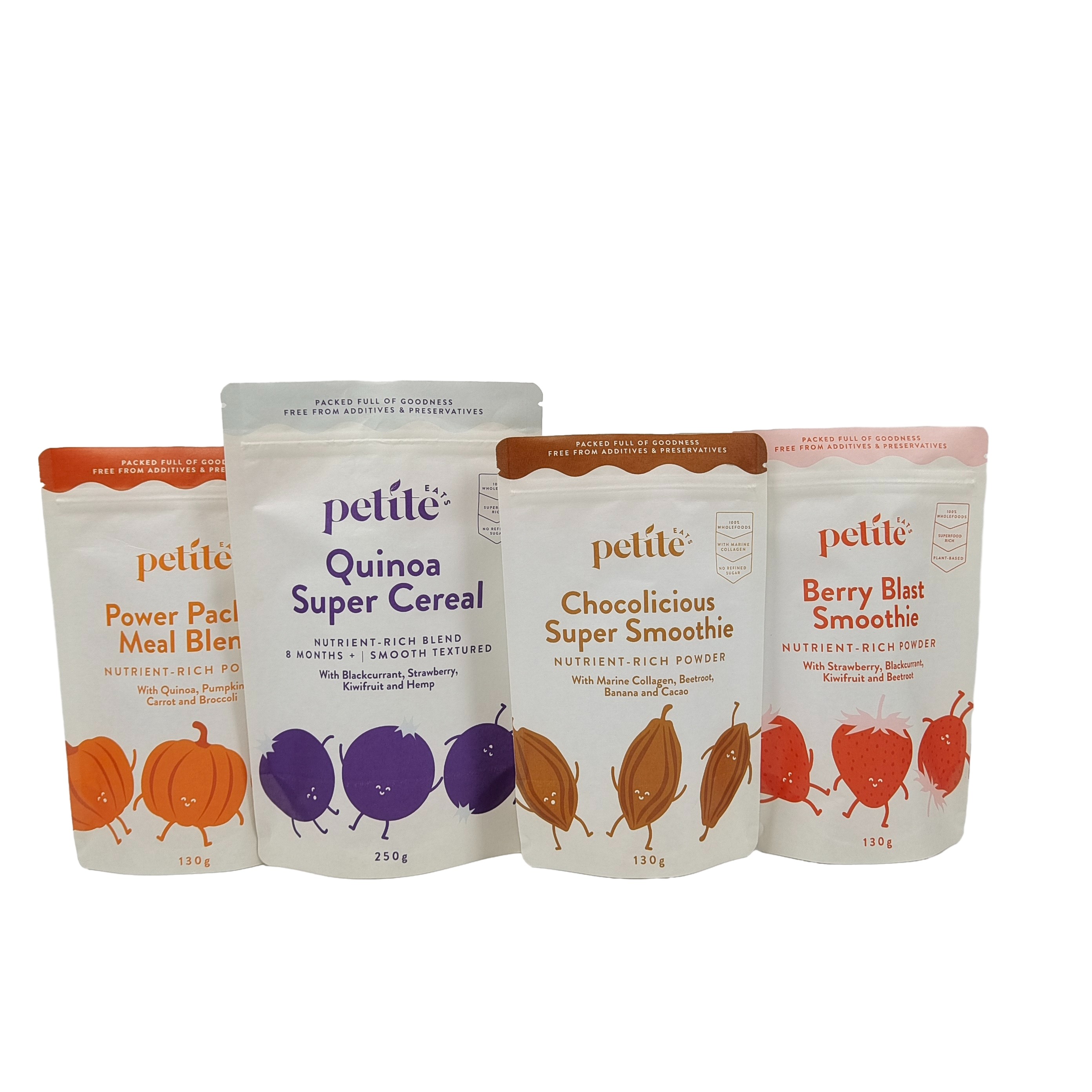 Kemasan Plastik yang Bisa Dimakan Tas Biodegradable Aluminium Foil Zip Lock Doypack Untuk Teh Kopi Snack