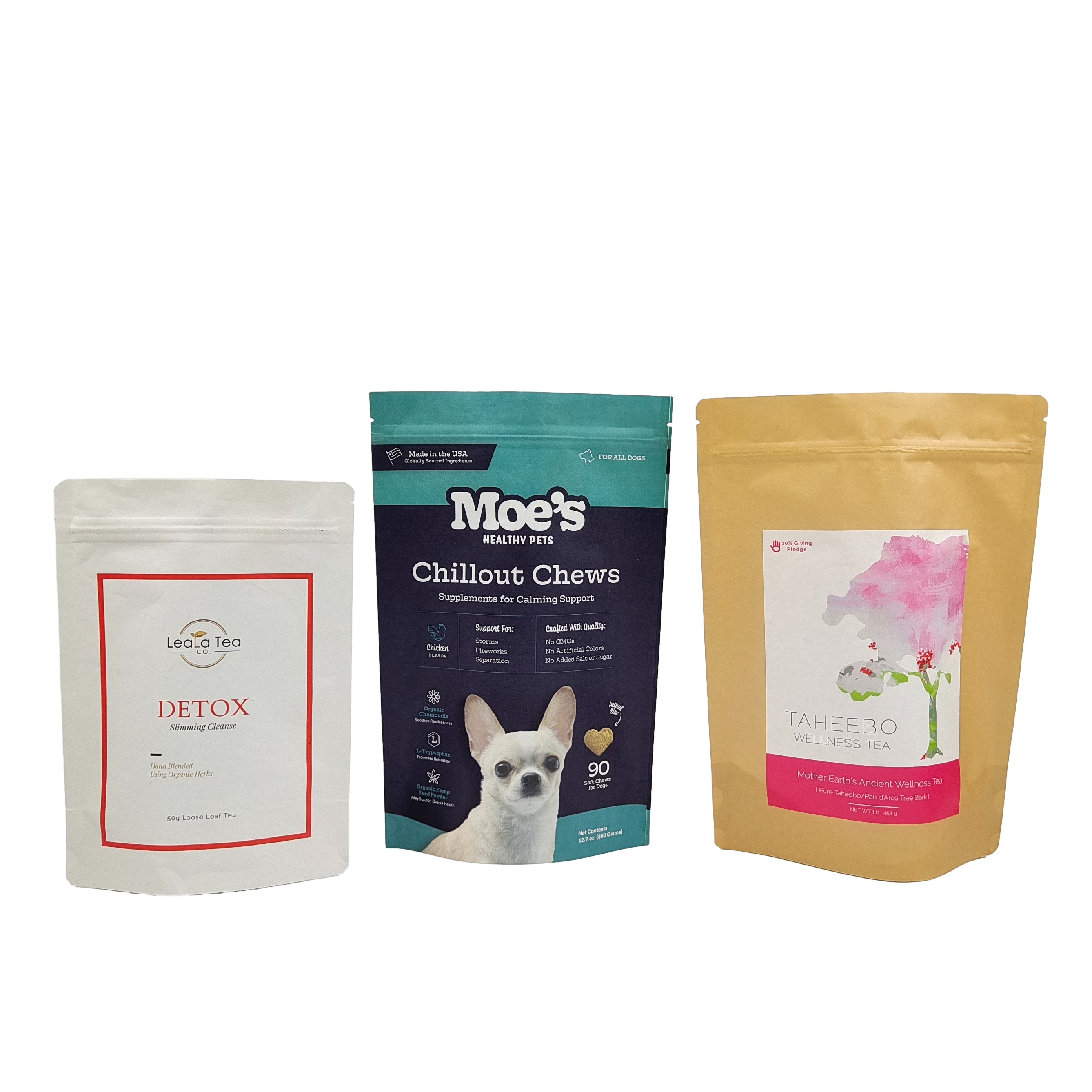 Custom Ziplock Matte Biodegradable Bags Aluminium Foil Resalable Food Grade Coffee Bean Tea Nut Snack Doypack