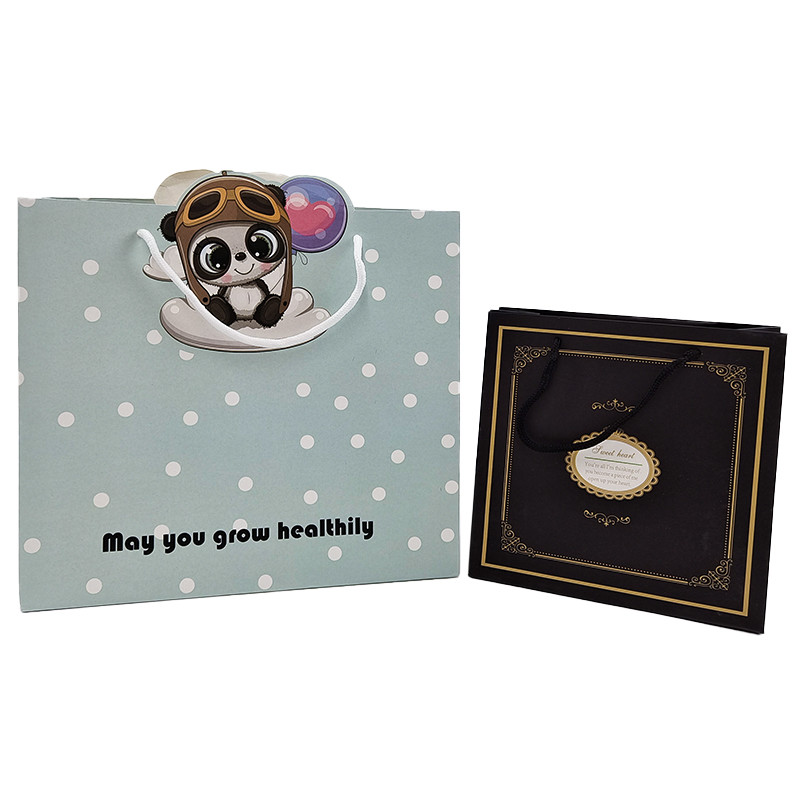 Tulang kertas tali String Kraft Kantong kertas Handle tali tas Terima kustomisasi Warna kertas diputar kemasan