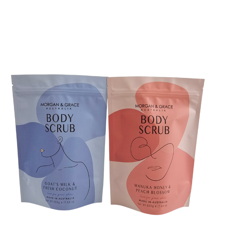 Spa Bath Soak Scrub Bag Paket Garam Stand Up Zipper Plastik Bag Sabun Garam Laut Product Bath Packaging Bags