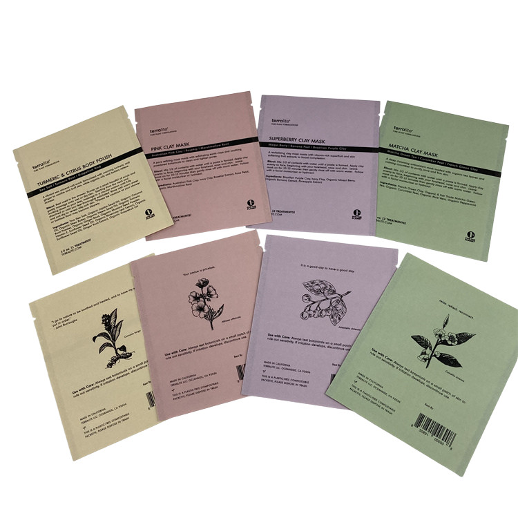 Custom Packaging Waterproof Biodegradable Plastic Aluminium Foil Bags Zip Lock Flat Untuk Kopi