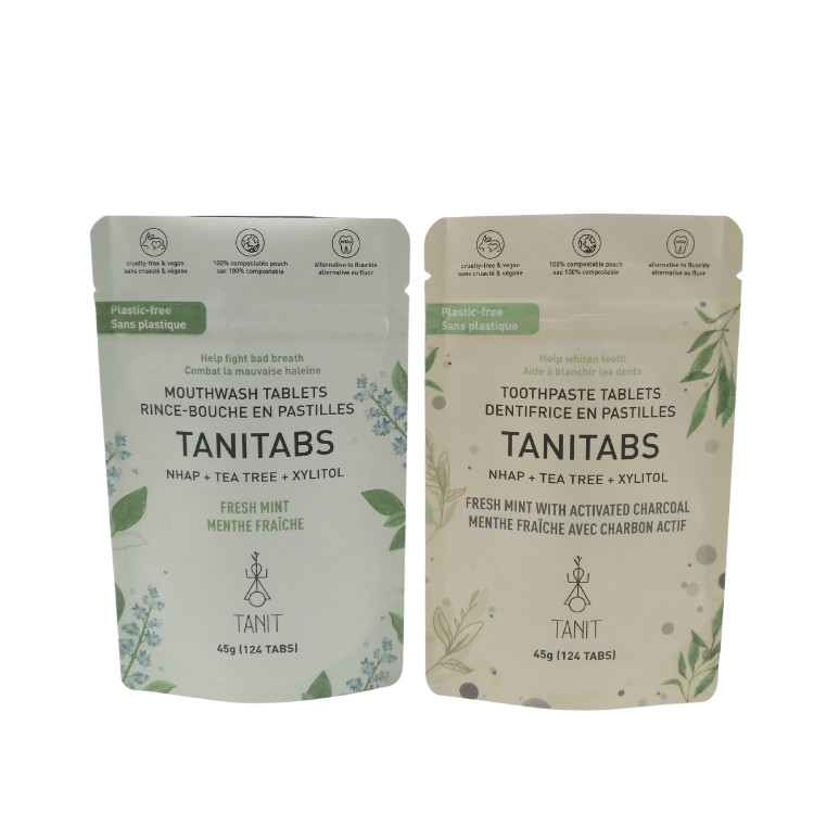 Kantong Untuk Pengemasan Makanan Biodegradable Stand Up Plastic Zipper Aluminium Foil Packaging Custom Matte Bags Biodegradable