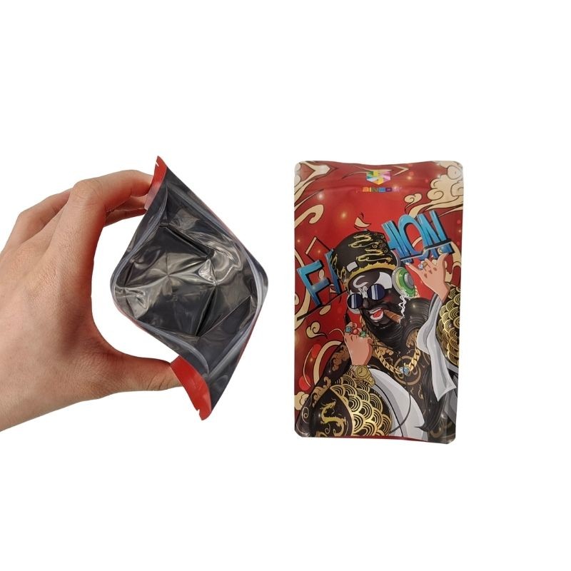 Food Grade Plastic Bag Gusseted Packaging With Clear Front Window Re-sealable Square Ziplock Flat Bottom Mylar Bag