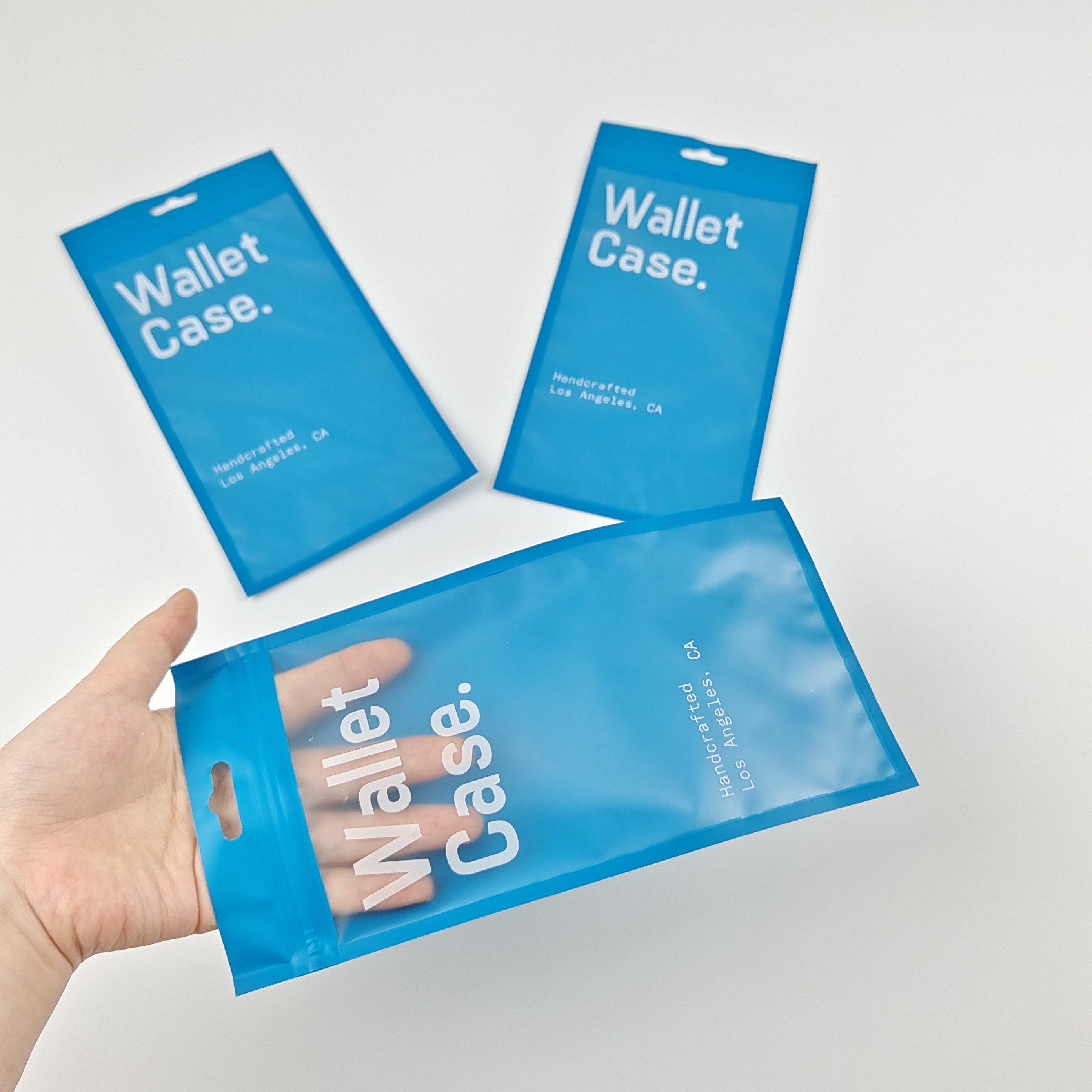 Tiga Sisi Seal Zipper Flat Dompet Kasus Telepon Kasus Kemasan Plastik