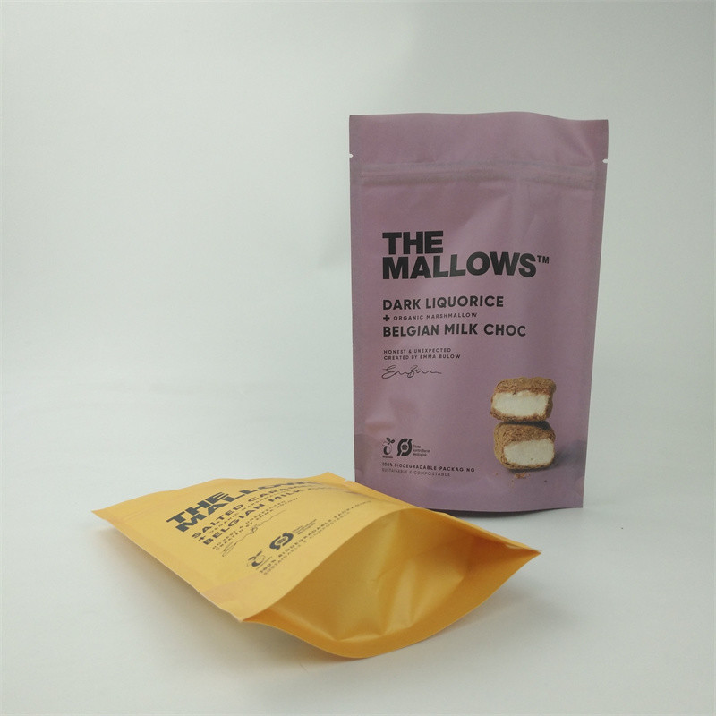 Digital Printing Dried Food Kraft Paper Packaging Bag dengan finish permukaan matte
