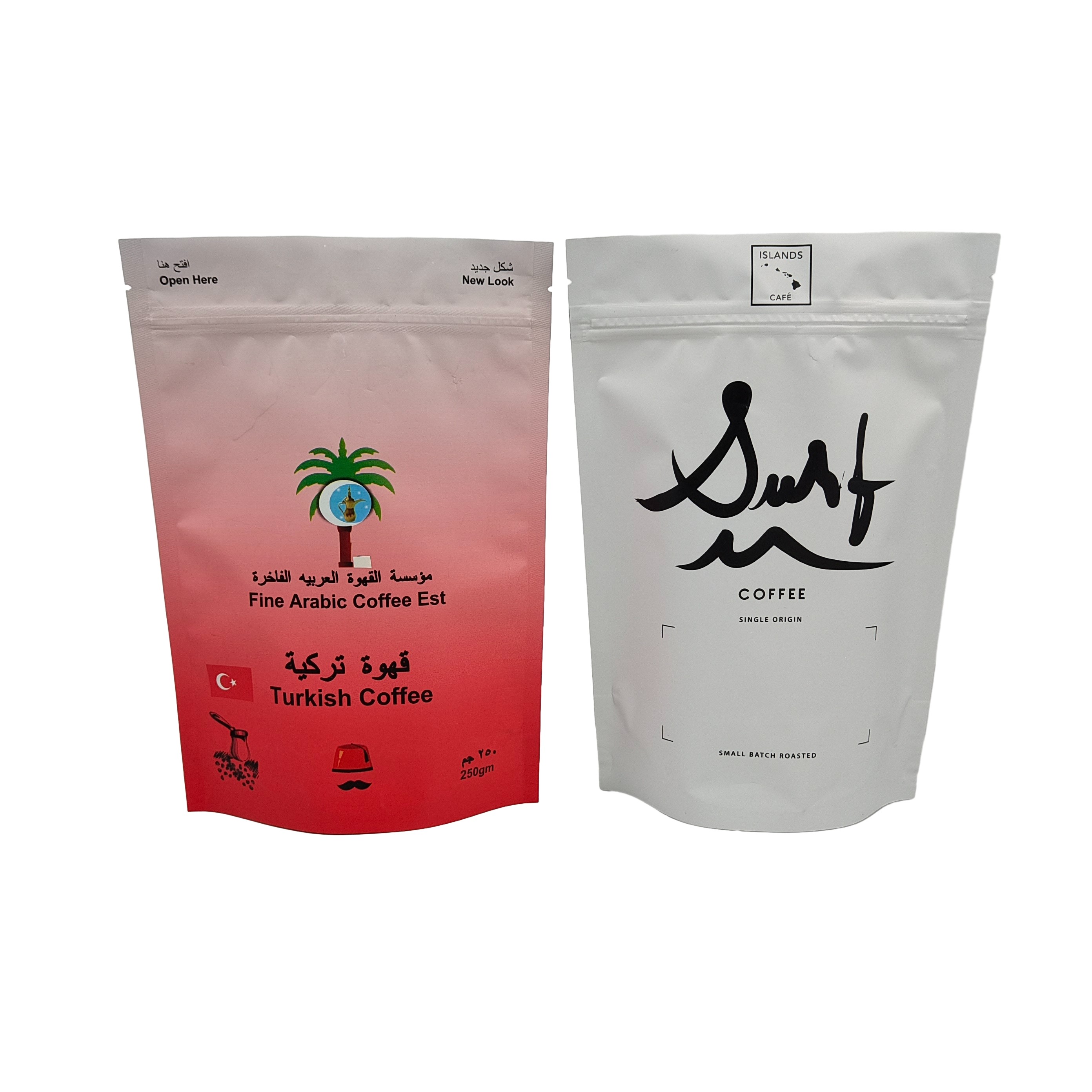 Desain Tas Kemasan Makanan Berkualitas Tinggi Cetak Foil Aluminium Mat Stand Up Ziplock Bag