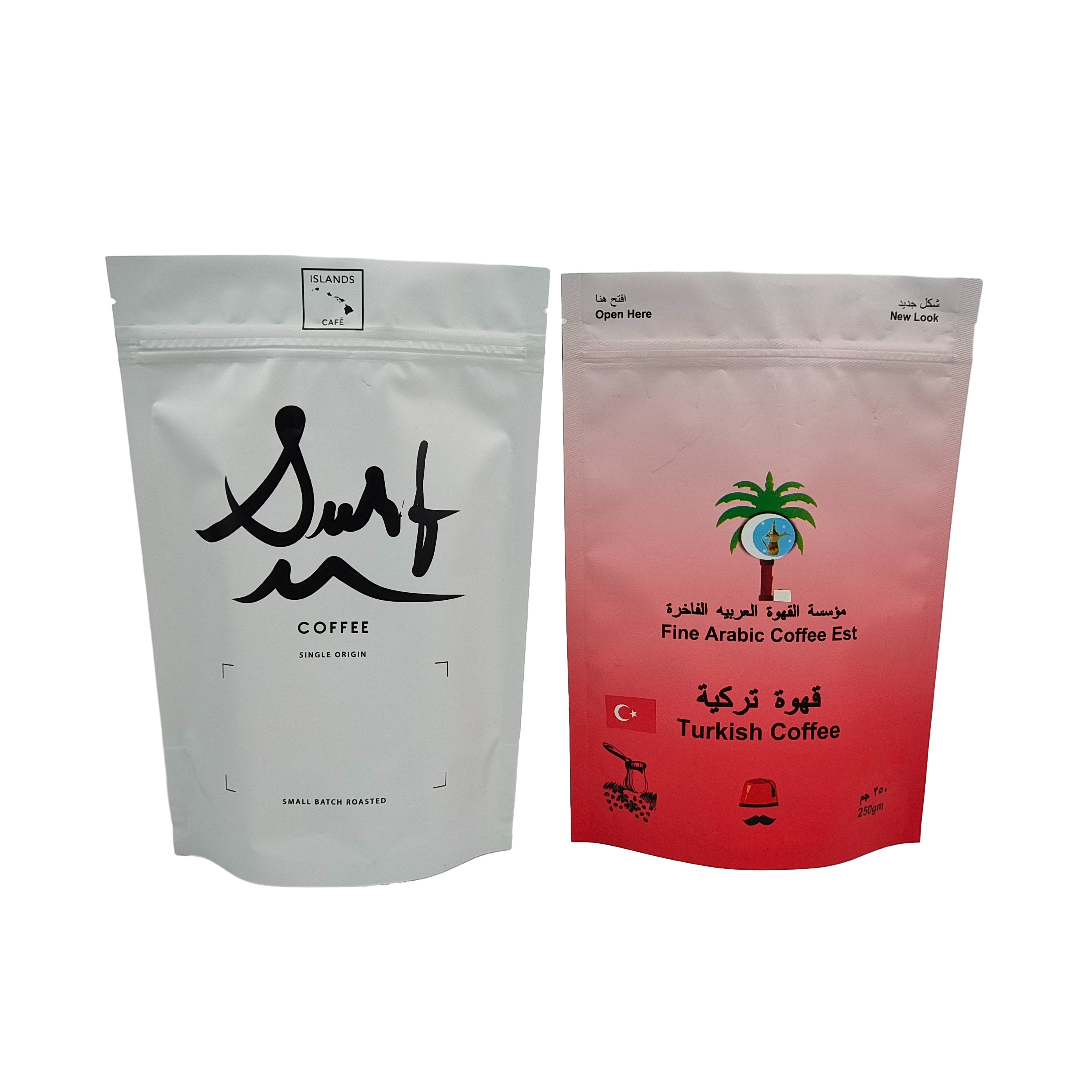 Kantong kemasan kelas makanan transparan jendela transparan Custom Printed Ziplock Reselable Stand Up Bag