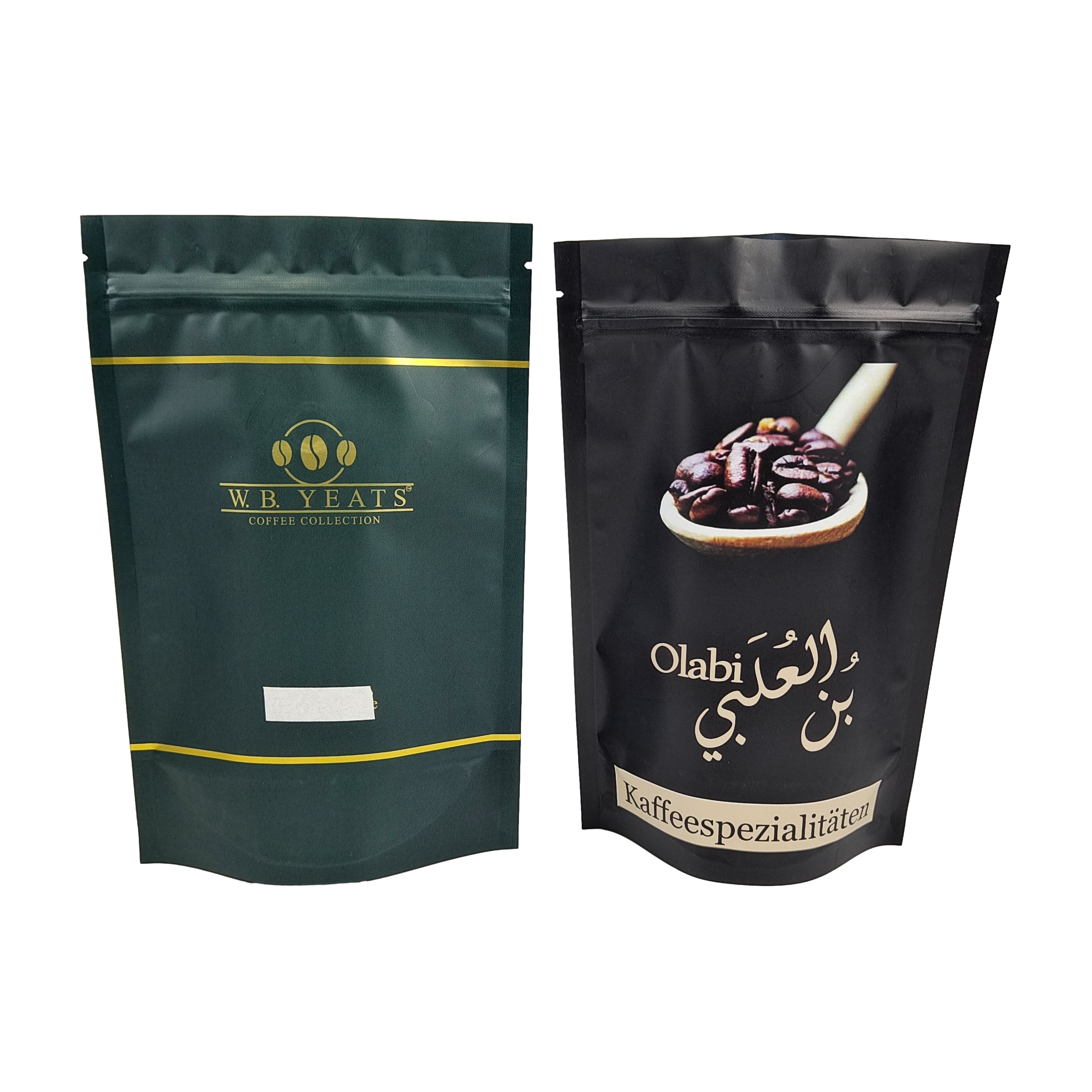 OEM Custom Printed Coffee Bags Kantong Kemasan Plastik Kantong Kopi Stand Up Dengan Zipper yang Dapat Ditutup Kembali