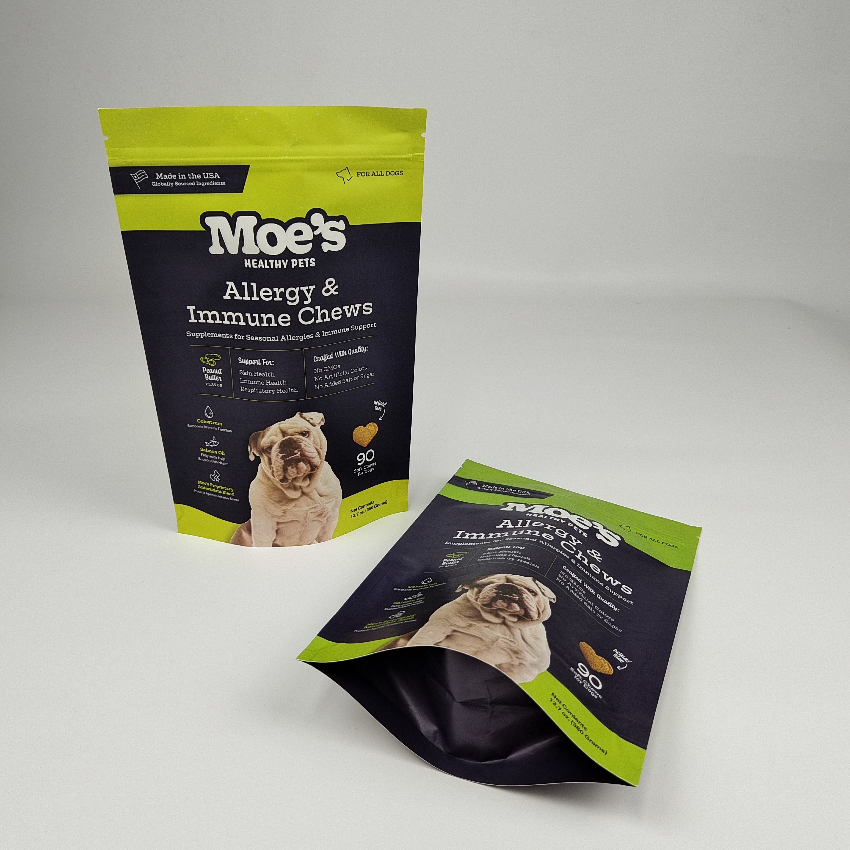 Recyclable Zipper Putih Brown Kraft Paper Bag Custom Food Nut Peanut Tea Candy Cookie Packaging Stand Up Bag dengan Logo