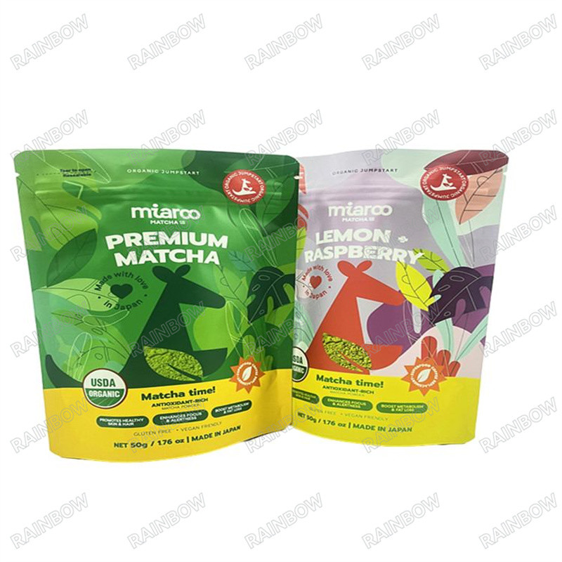 Pencetakan Digital 100% Biodegradable Kantong Kertas Kraft Custom Produsen Stand Up Food Packaging Zipper Kantong Plastik C