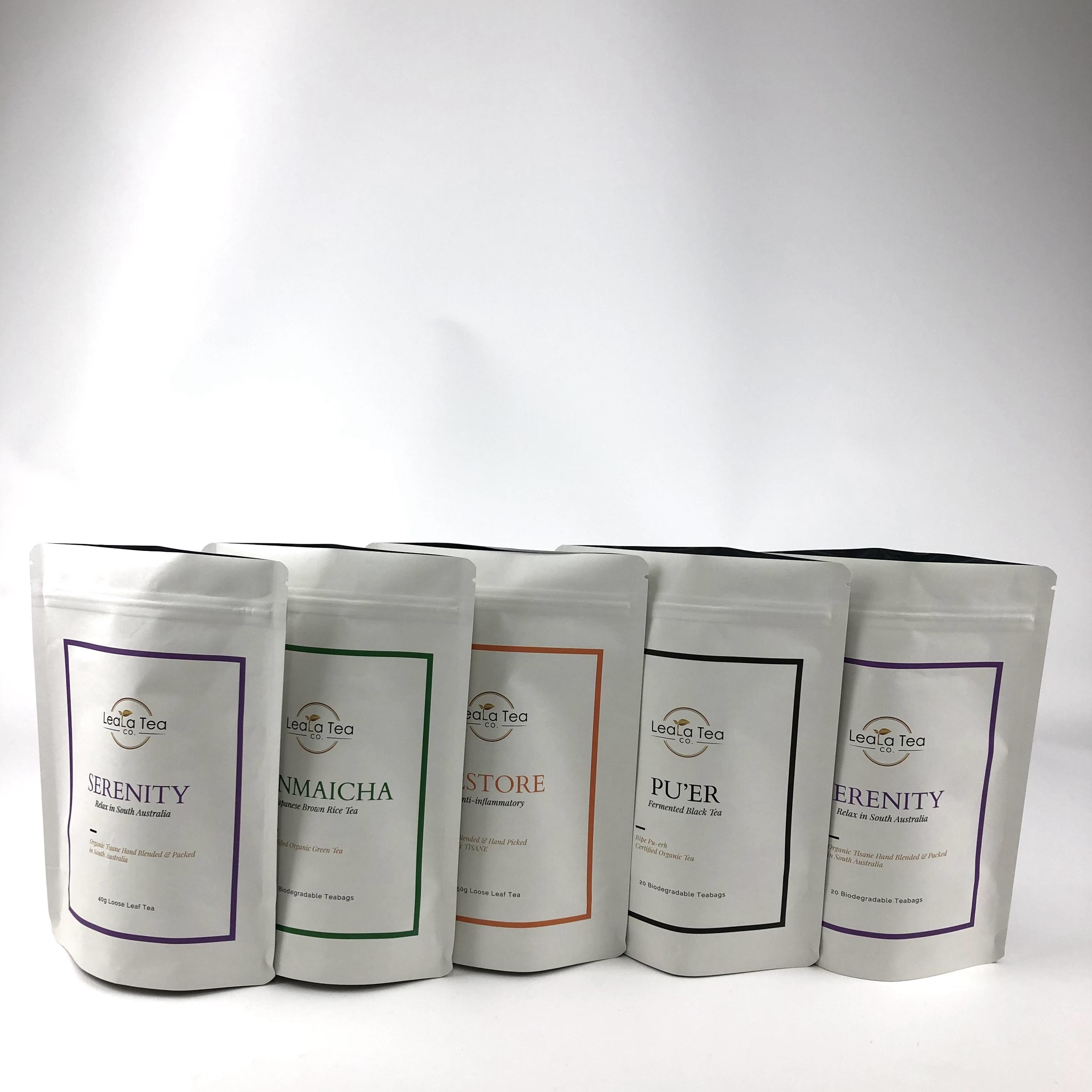 Metode Pengiriman yang Dapat Dinegosiasikan dan Katup Penguras Gas Kantong Kertas Kraft Kantong Teh Kemasan