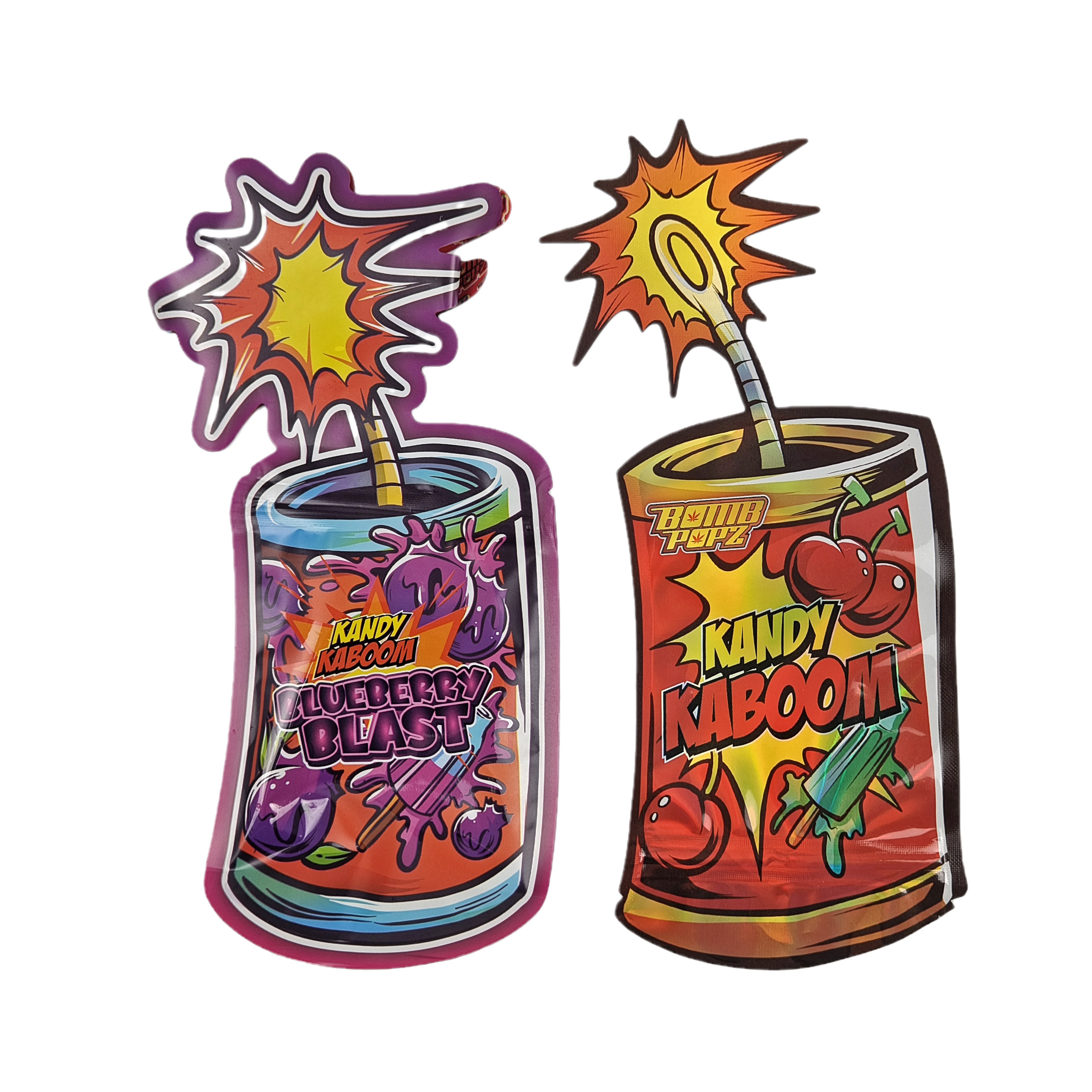 Desain kustom dicetak Die Cut Ziplock bentuk khusus kemasan plastik tidak teratur 3.5g kantong Mylar