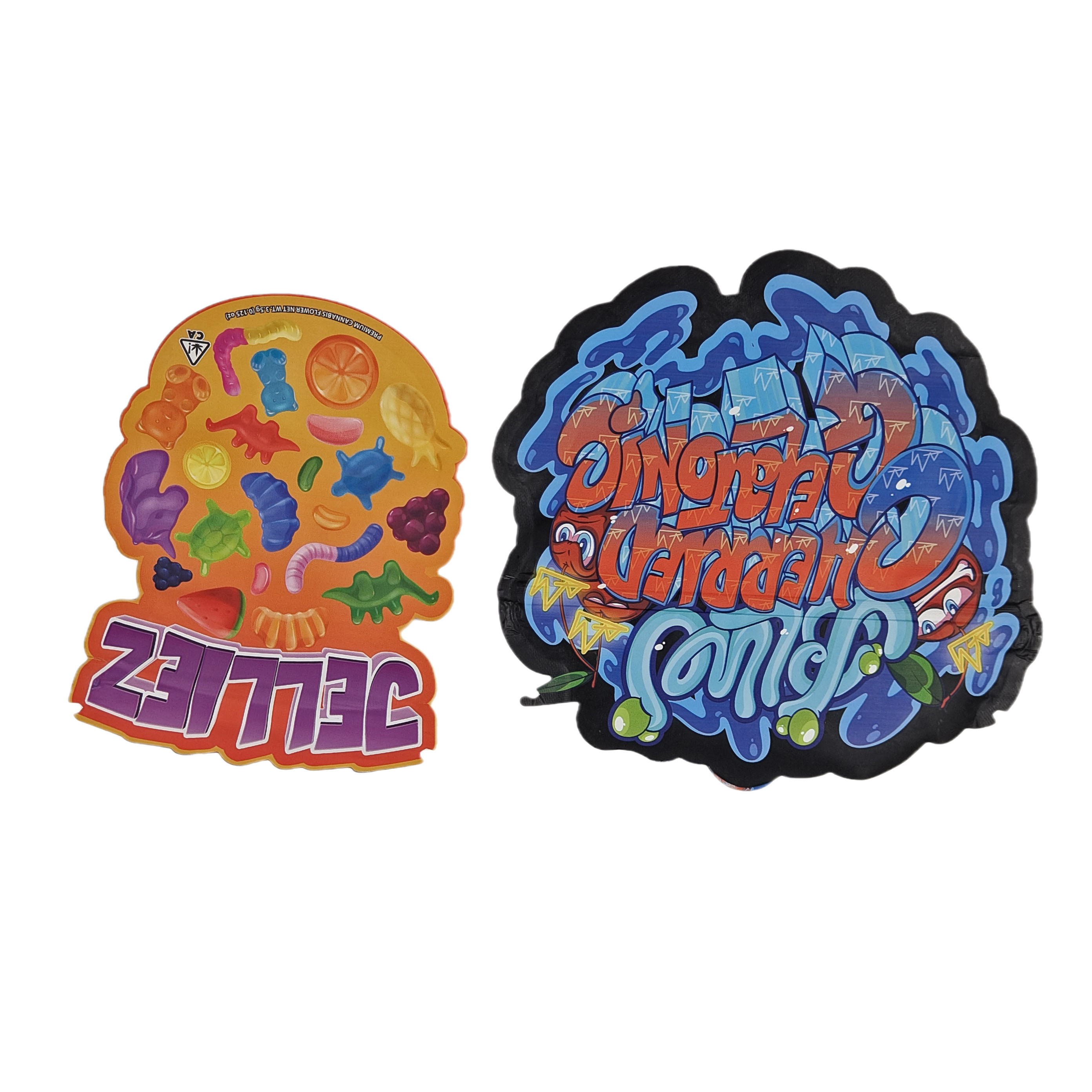 Custom Printed Soft Touch Holographic Die Cut Irregular Special Shape Plastic Zipper Mylar Food Packaging Bag