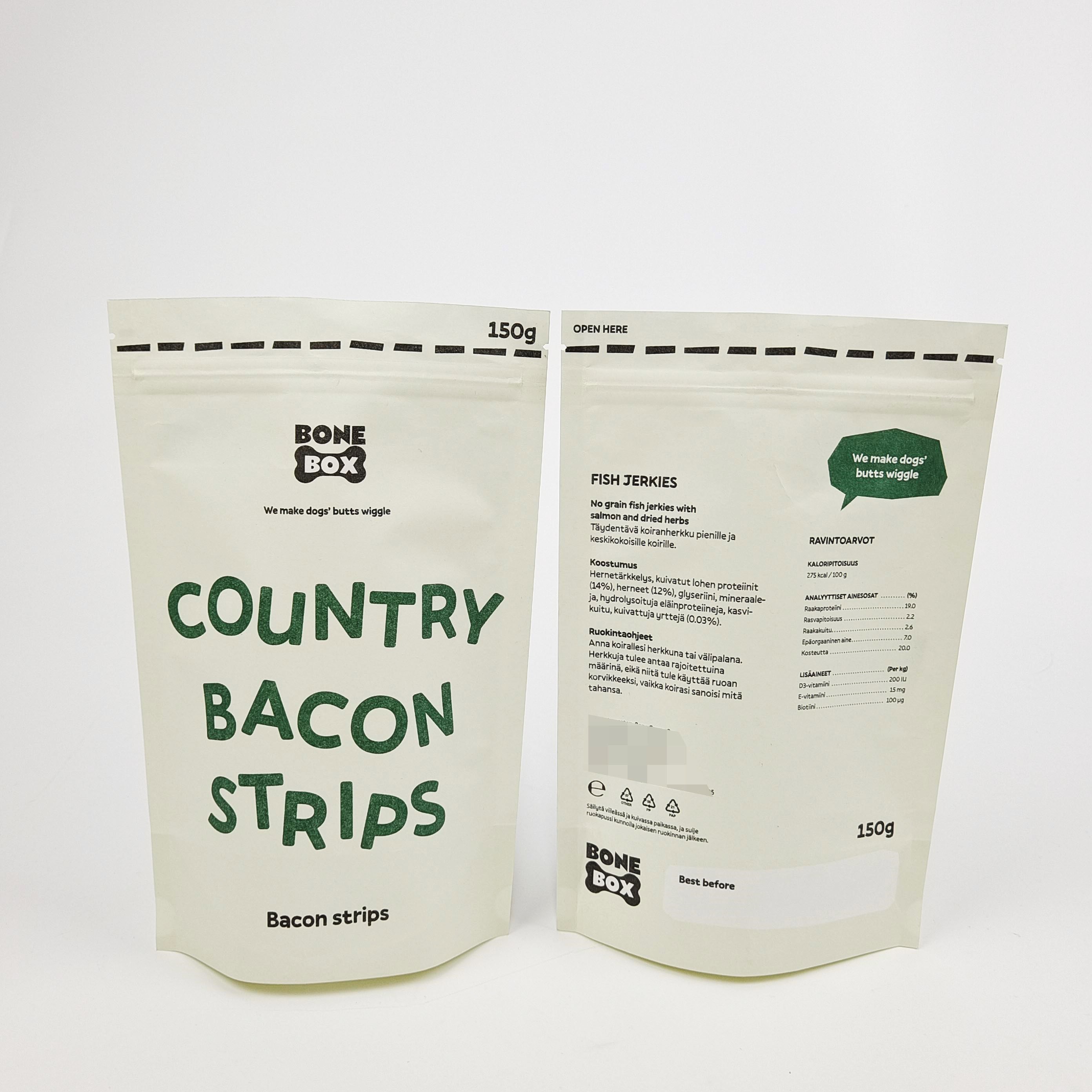 Bahan pegangan putih dan berdiri termasuk dalam tas hadiah pribadi