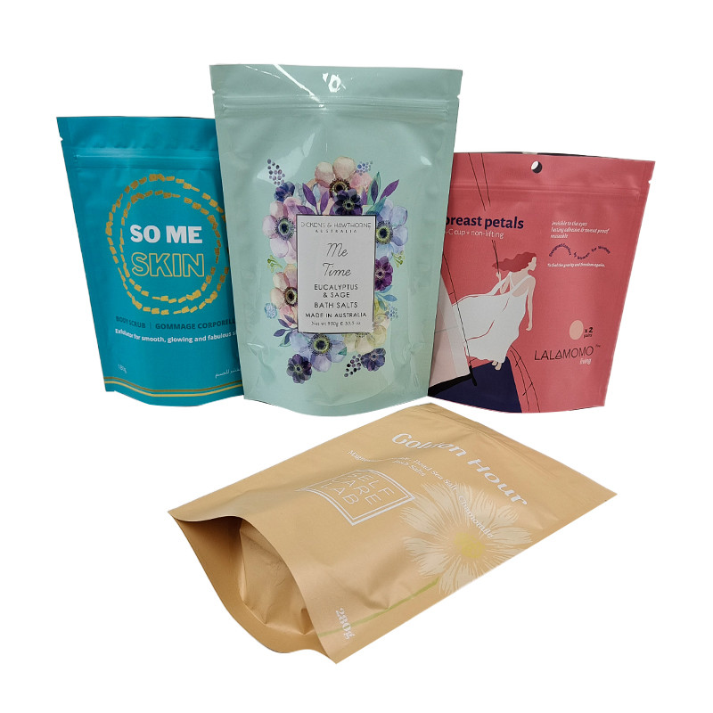 Stand Up Zipper Bag untuk Sampel yang dapat disesuaikan dan kosmetik Paket