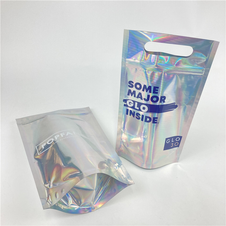 Kualitas tinggi Digital Custom Printing Holographic Film Stand Up Mylar Packaging Bags untuk Gummy Hard Candy