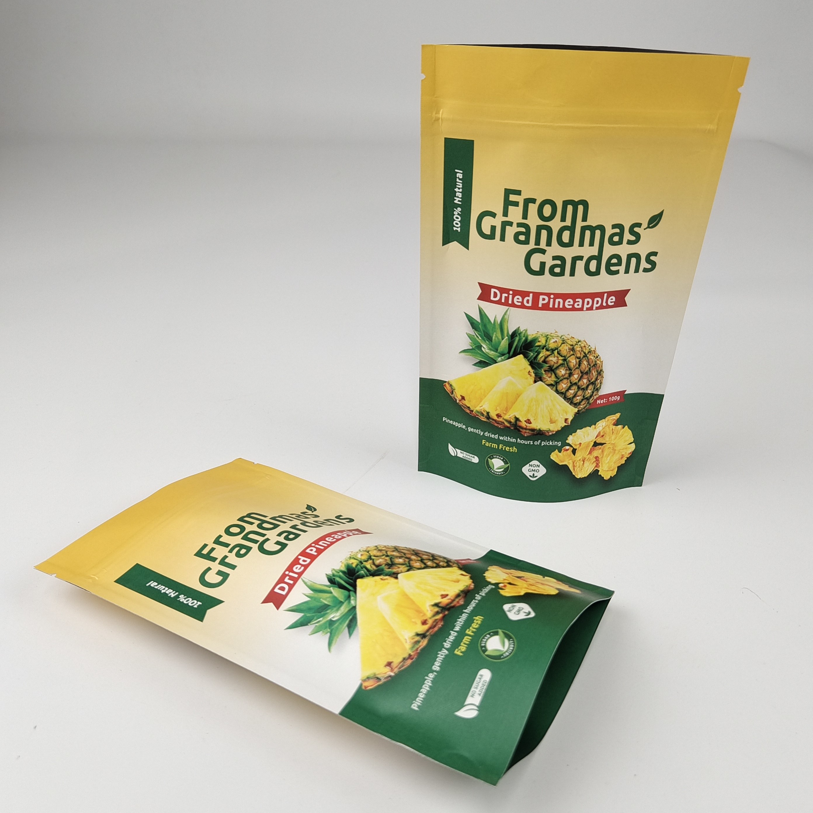 Eco Friendly Custom Digital Printing Stand Up Bag Tear Notch Buah Kering Kacang Kacang Plastik Kantong Kemasan