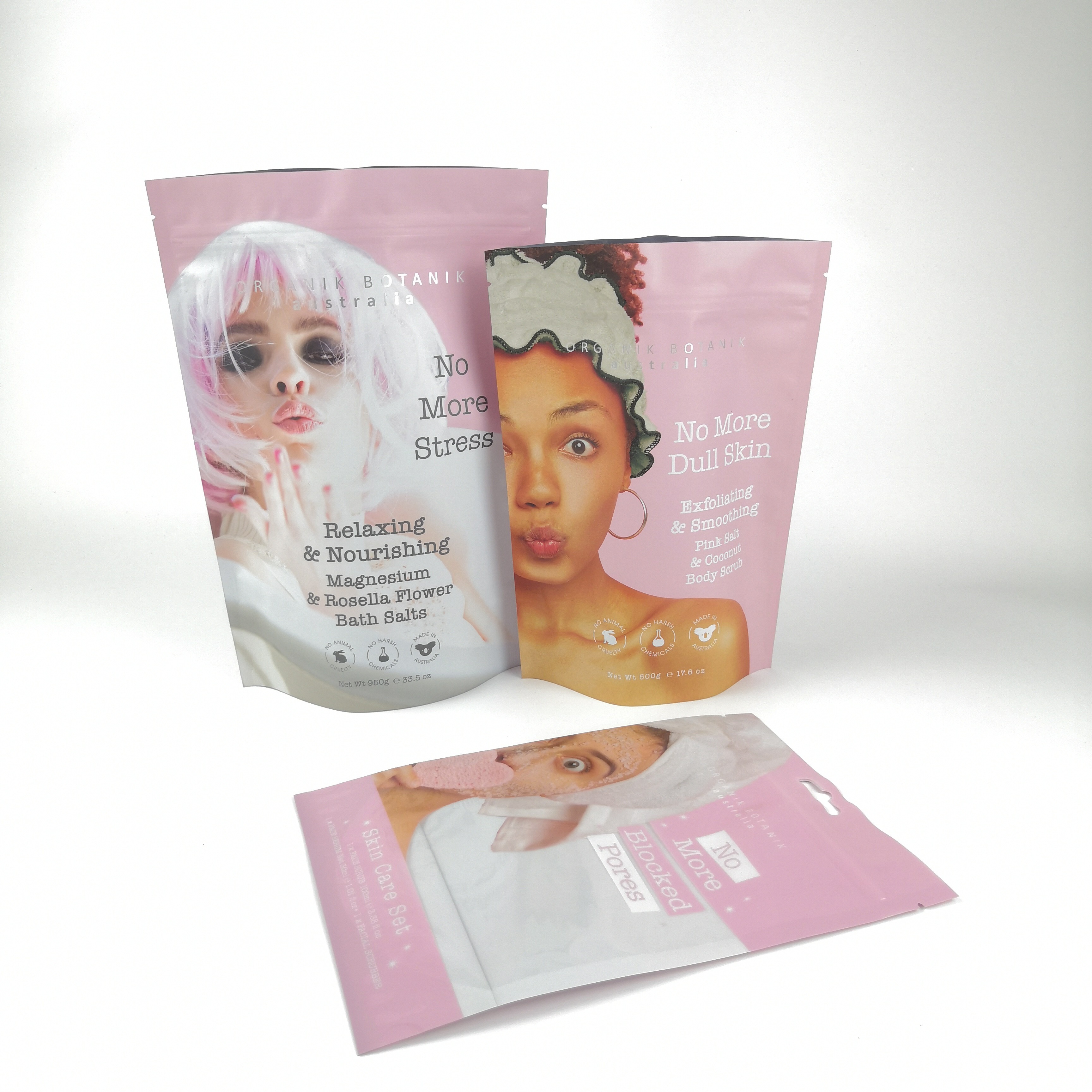 Kantong plastik yang bisa ditutup kembali dengan cetakan logo