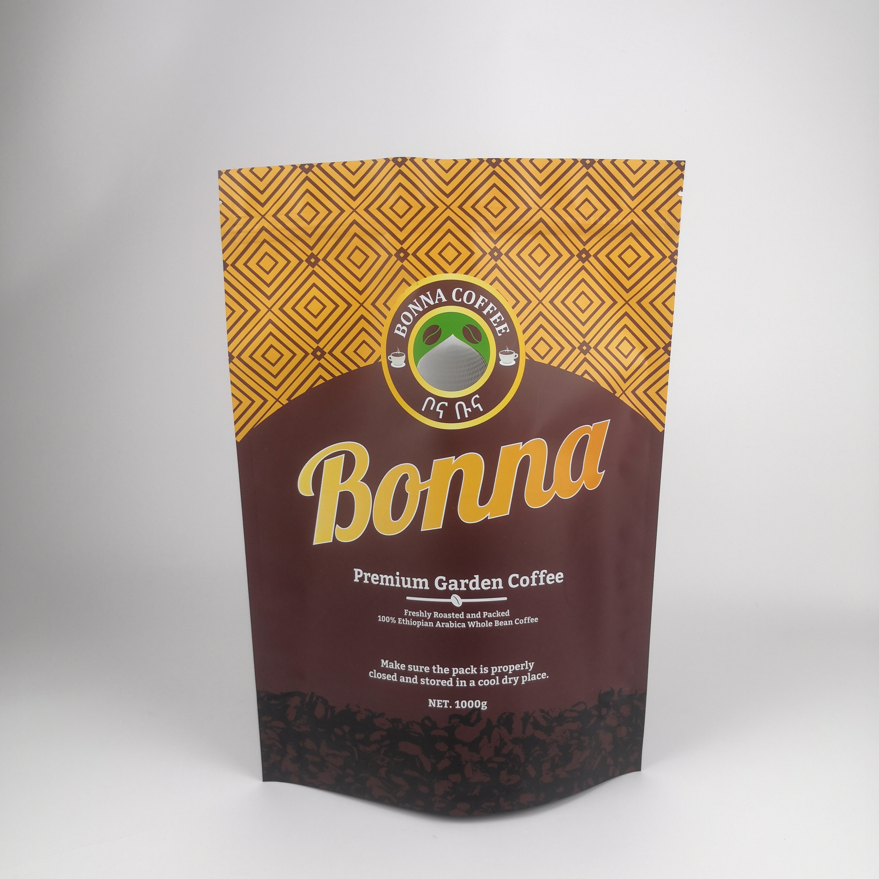 Tas kemasan kertas kraft tahan bau khusus untuk permen karet bubuk dengan logo