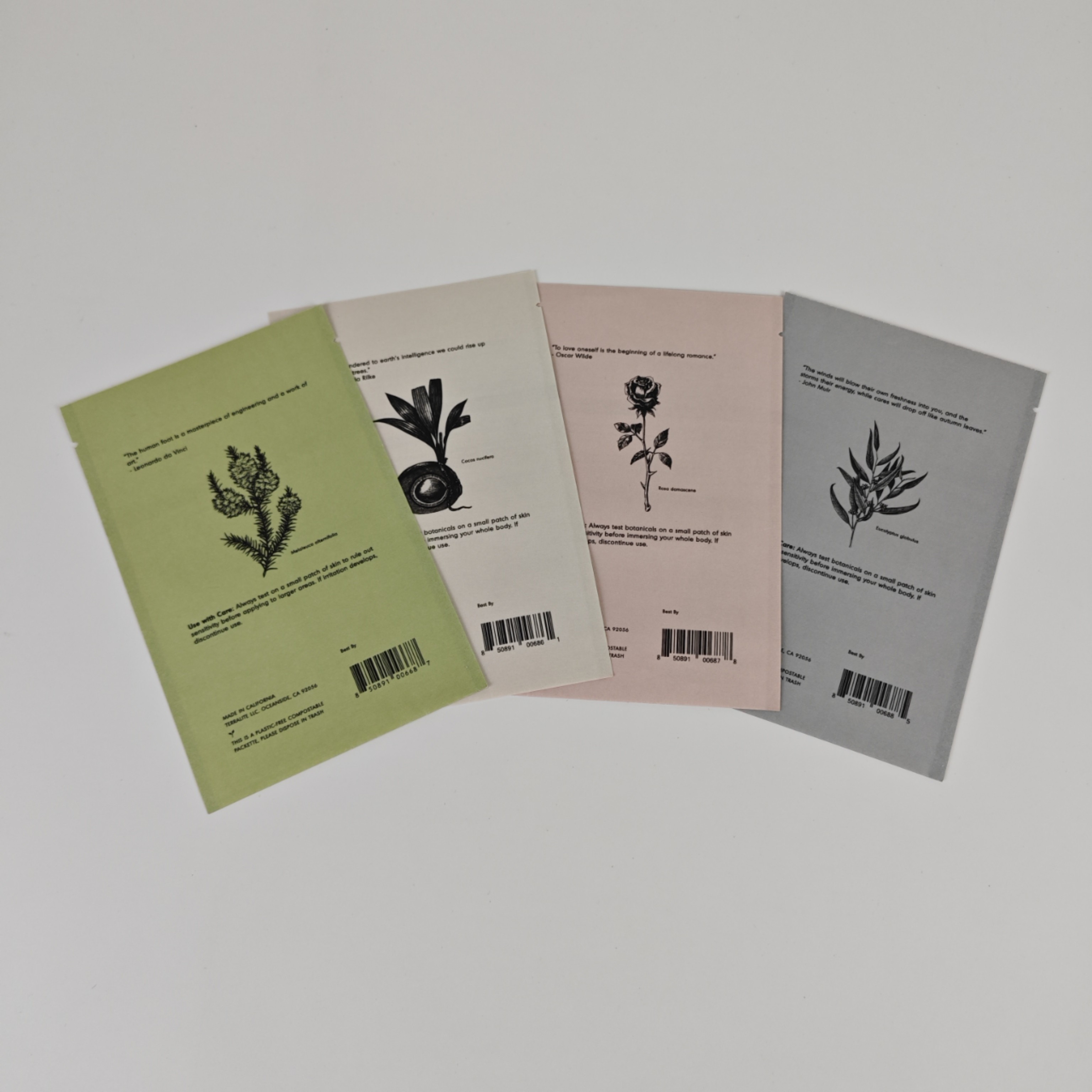 Sampel Kosmetik Krim Wajah Biodegradable Kraft Pouch Custom Digital Printing Kantong Kecil