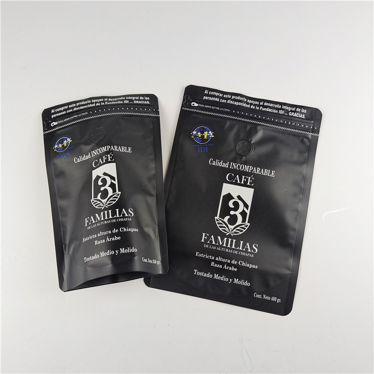 Matte Finish Food Grade Proof Bau Proof Kelembaban Proof Laminated Aluminium Foil Zip Lock Bag Stand Up Bag Coffee Bag