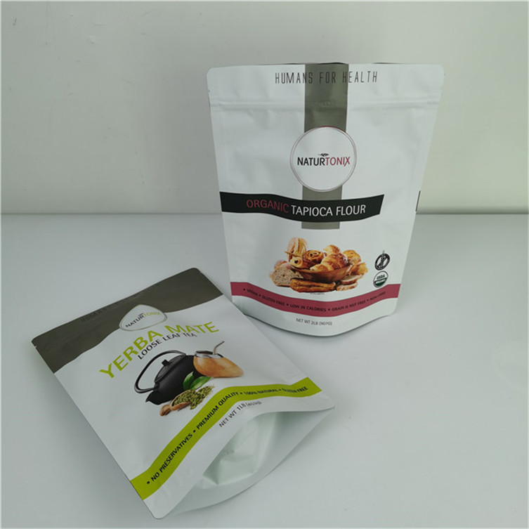 Ramah Lingkungan Custom Logo Pribadi Kemasan Penyimpanan Lurus Kantong Plastik Foil untuk Powder