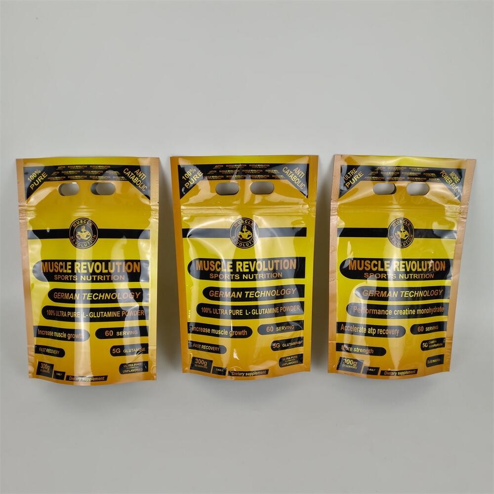 Serbuk protein Ziplock Kantong kemasan makanan dengan plastik cetak digital