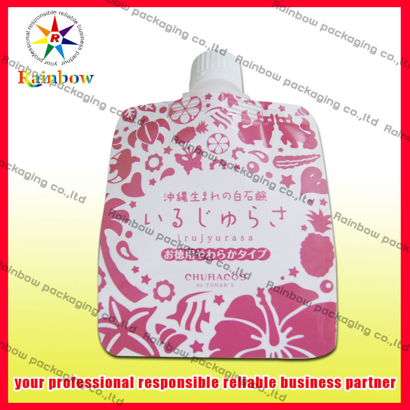 Stand Up Foil Spout Pouch Pembungkus Heat Seal Untuk Juice, PET / AL / PE