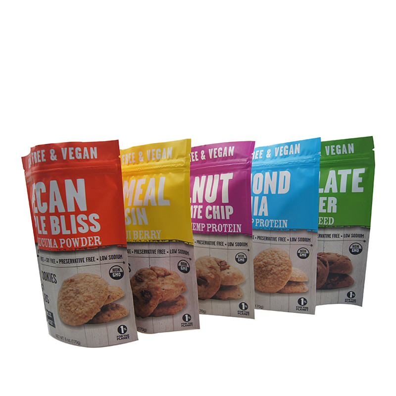 Stand Up Zipper Bag Kantong Plastik Kemasan Untuk Biskuit Cookies Chocolate Chip