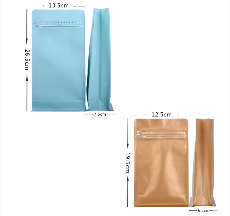 Dapat digunakan kembali matt hitam kantong plastik kemasan kantong berdiri untuk biji kopi