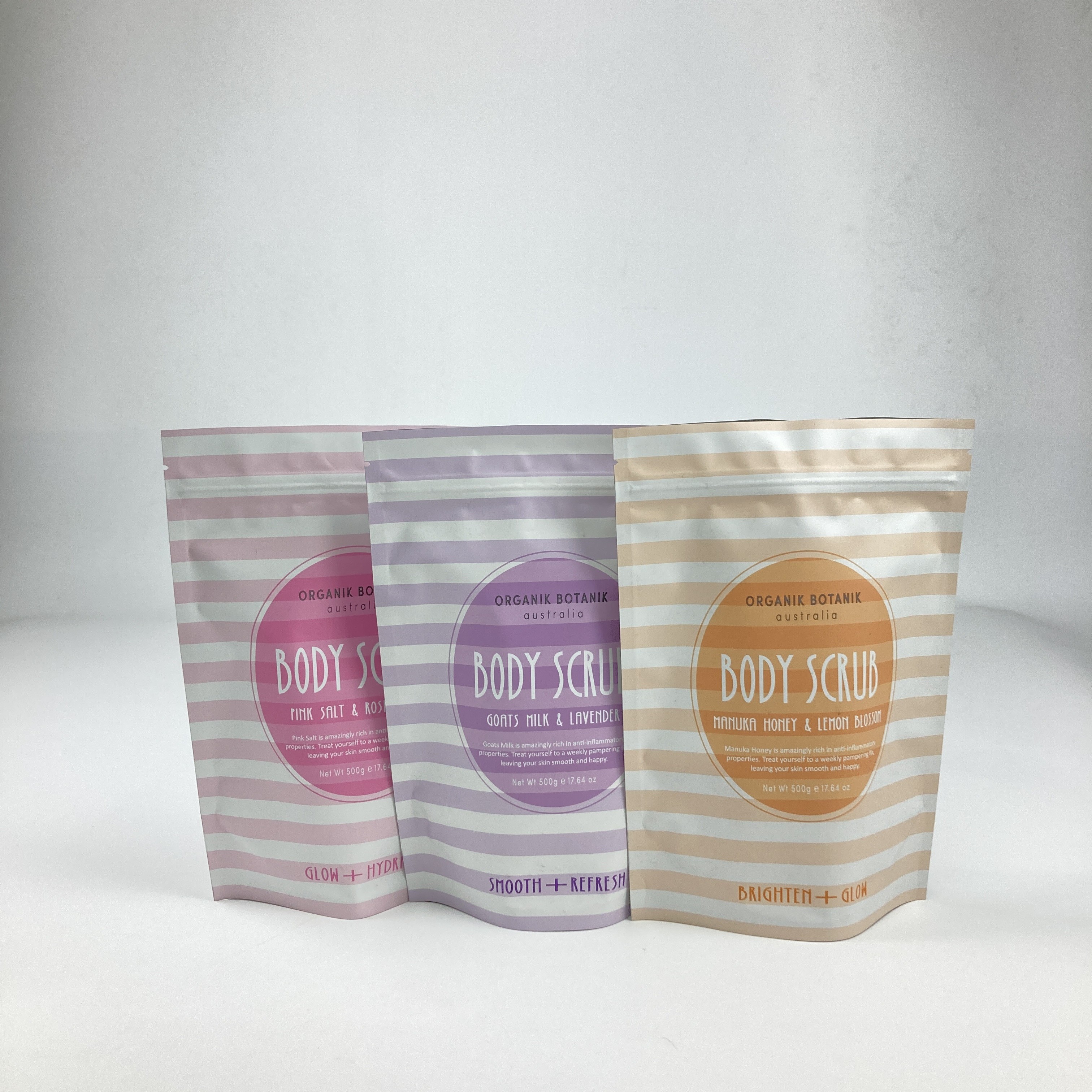 Custom Printed Bath Salts Body Scrub Stand Up Pouch Tas Foil Aluminium