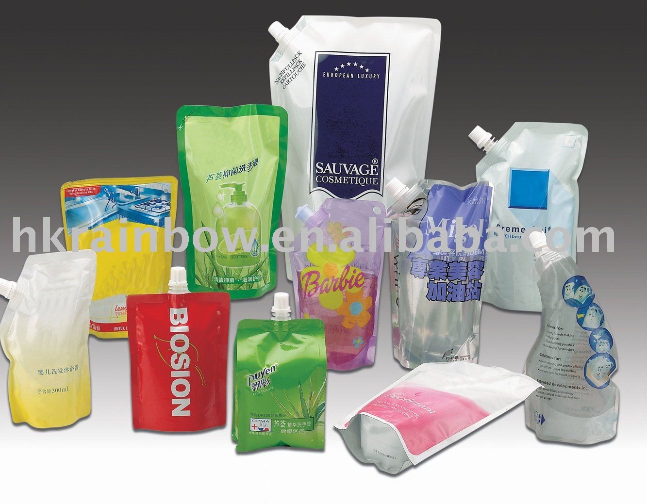 500ml PE / PET Side Stand Up Bags Dengan Bawah Gusset Untuk Cairan