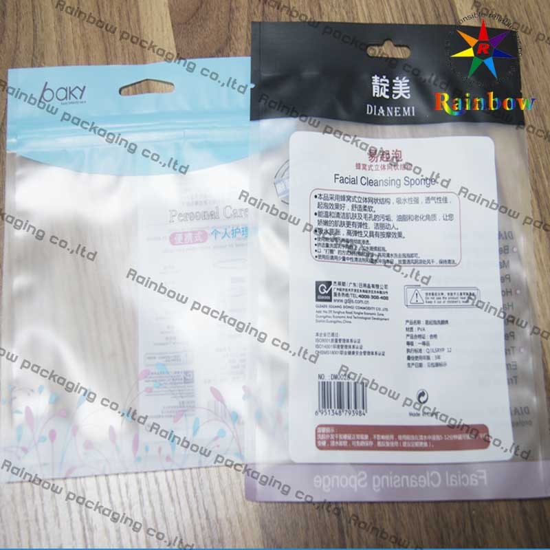 Nice Printing Plastik Ziplock Kosmetik Packaging Bag Dengan Lubang Hang