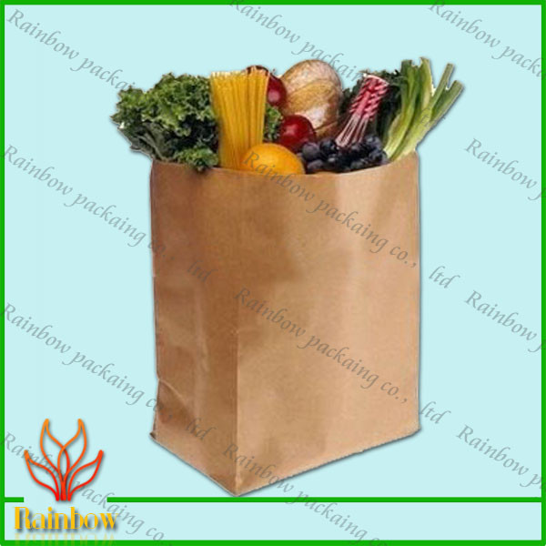 Brown Kraft Custom Paper Bags Dapat Didaur Ulang Tahan Lama Untuk Buah