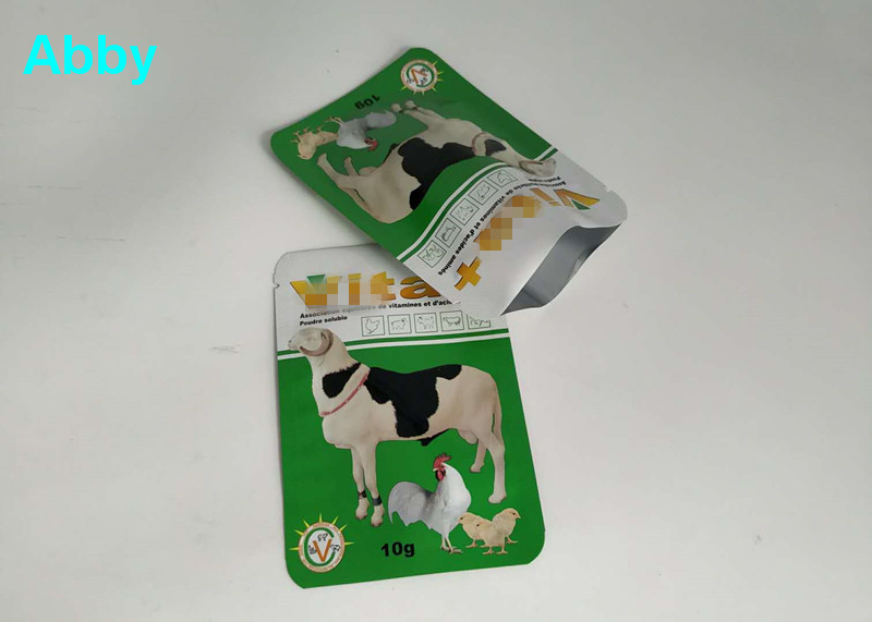 Quad Seal Tear Pet Food Bag ukuran kustomisasi untuk pakan ayam / sapi / domba