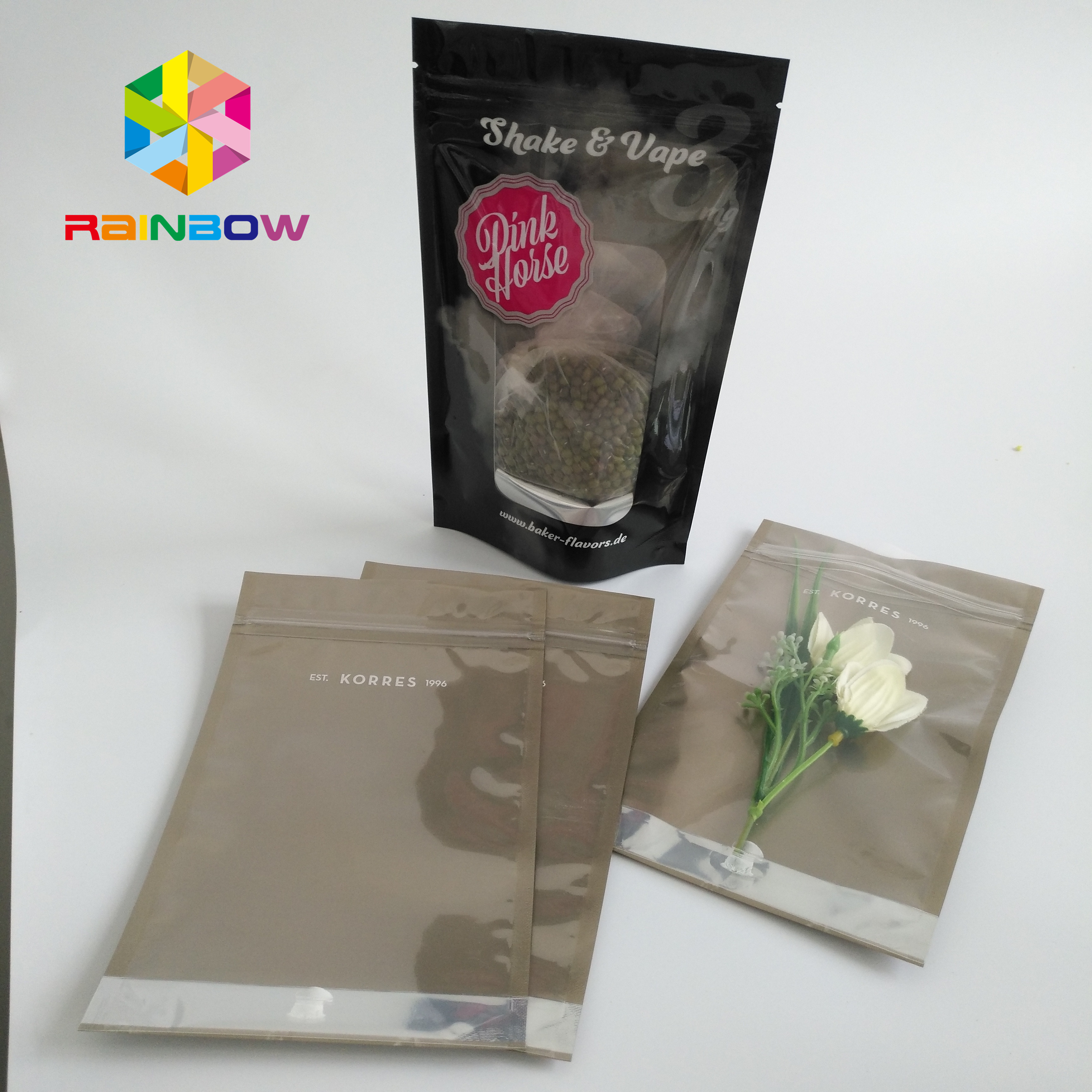 Clear Window Stand Up Pouch Bags Untuk Makanan / Permen / Kopi 10000 MOQ
