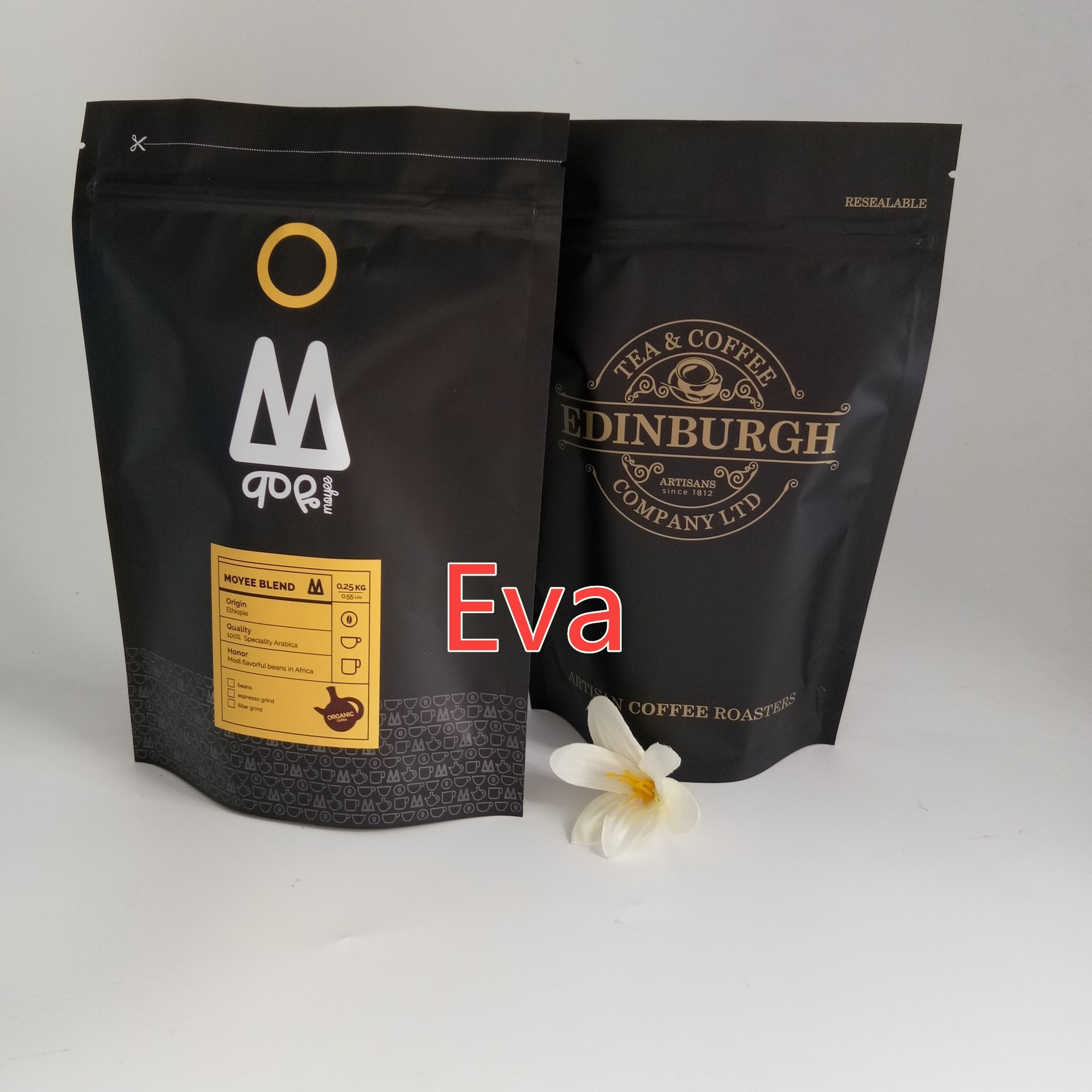 Kemasan Kantong Teh yang Disetujui FDA, Clear Stand Up Bags Dengan Spout Tap