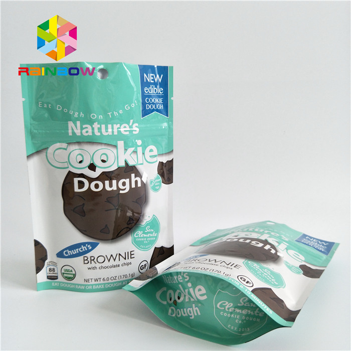 Kantong kemasan makanan ringan ukuran kecil dengan pegangan atas ritsleting warna yang disesuaikan