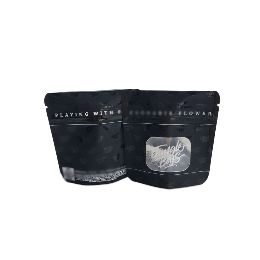 Matte Hitam Permukaan Kantong Plastik Tempat Kemasan UV Transparan Jendela Depan Bening